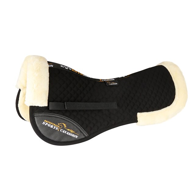 black color corrective lined half pad riding horse on horse back saddle pad equestrian equipment