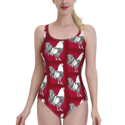Ruffle One Piece Swimsuit Women Swimwear Push Up Sexy Print Bathing Suit South Carolina Rooster Gamecock Cock Chicken