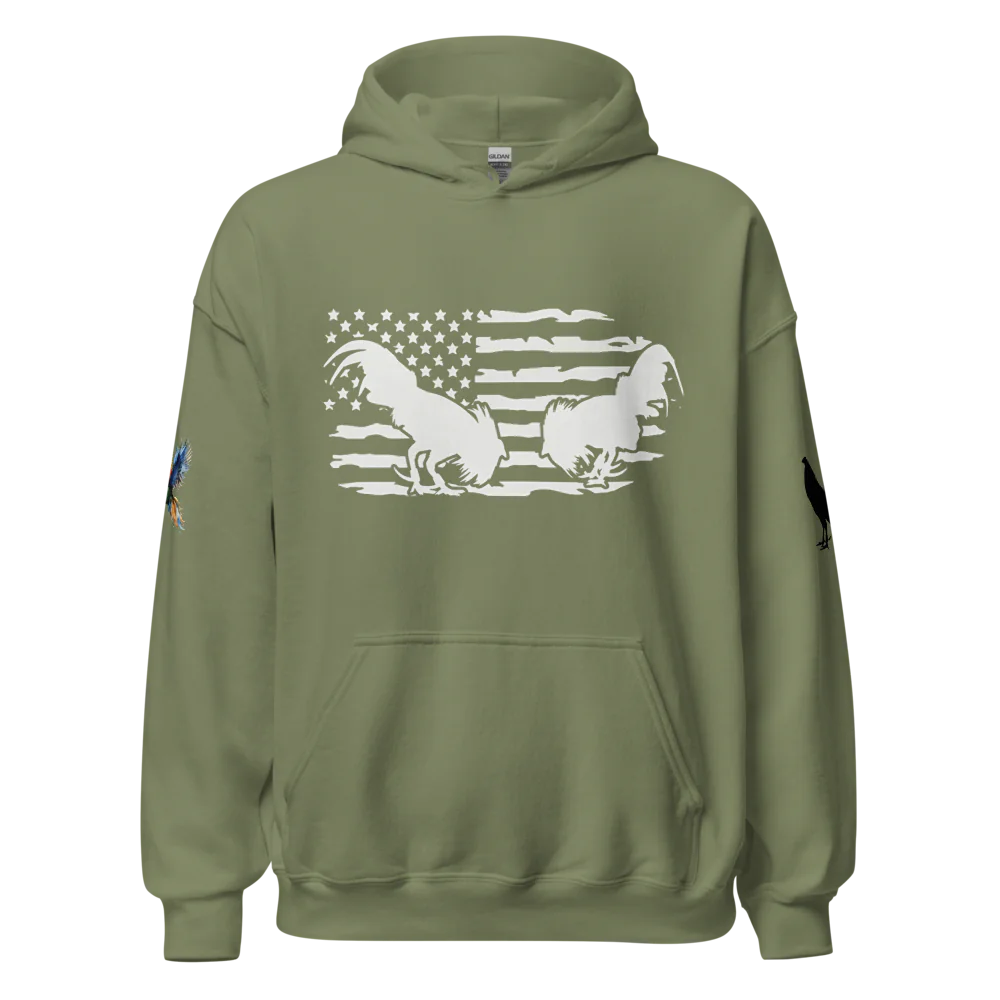 American Flag Fighting Rooster Hoodie