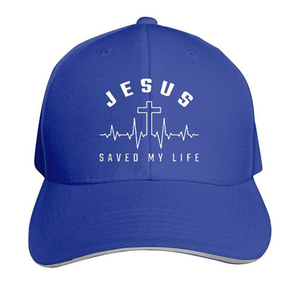 Jesus Saved My Life Hat Christian Baseball Cap Washed Cotton Denim Dad Hat for Men Women