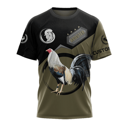 Mexico Rooster Fight Champion 3D Print Casual Short Sleeve Shirt Unisex