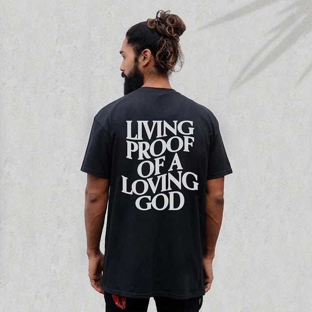 Mga Lalaki/Babae na Pamumuhay sa Tag-init na Patunay ng Isang Mapagmahal na Diyos Print Y2k T-shirt Unisex Christian Cross Jesus Short Sleeved Tees Loose Cotton Top 