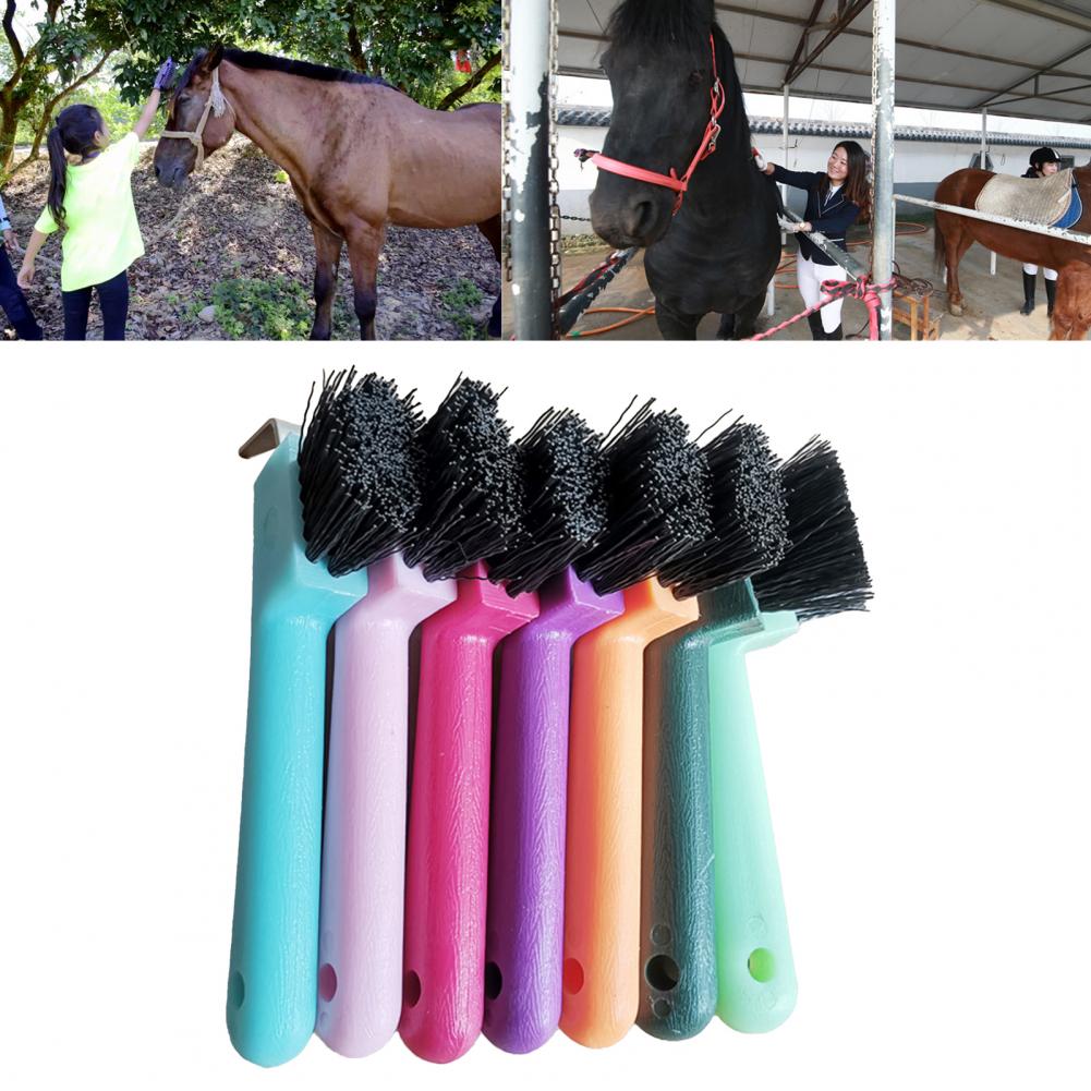 Anti-Slip Soft Grip Hoof Pick Rubber With Brush Plastic Horse Hoof 