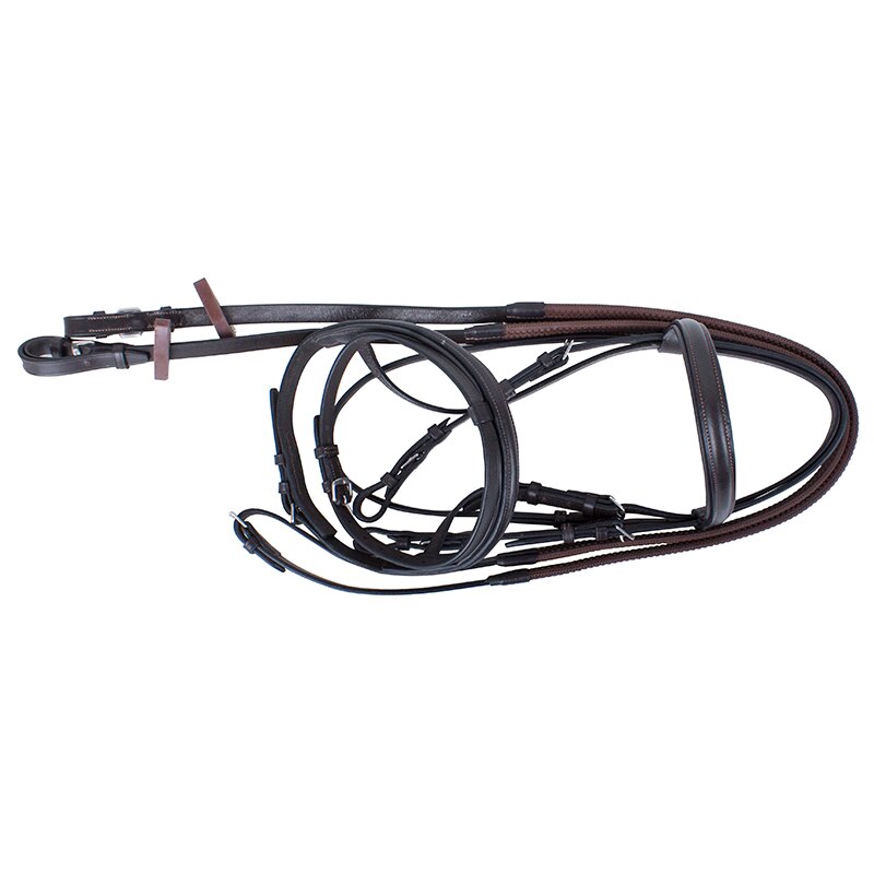 High Quality Reins na may Rubber bridle Cowhide Leather Halter Riding horse tools riders 