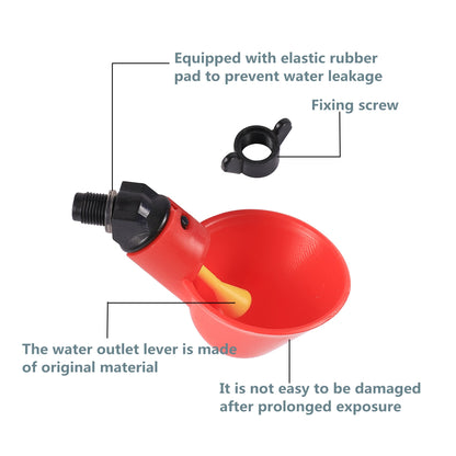 5 Pcs Chicken Water Cup Awtomatikong Umiinom para sa Manok Thread Filling Waterer Poultry Drinking Bowl para sa Chicken Quail Bird Cage 