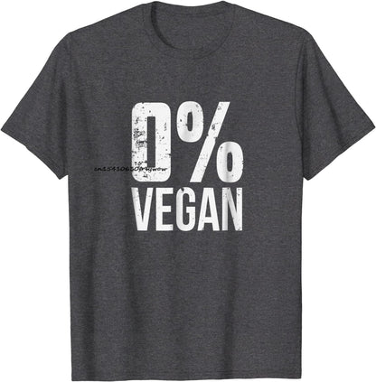 Zero Percent Vegan Funny BBQ Carnivore Meat Eater T-Shirt Top T-shirts for Men Printing Tops Shirts Oversized cosie Cotton