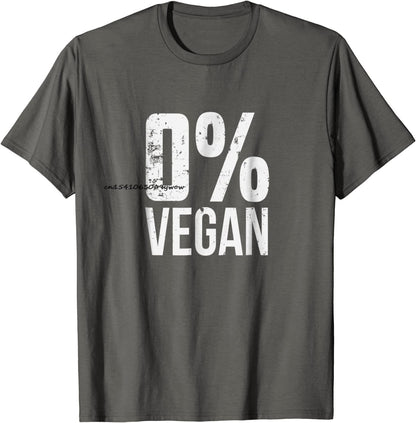 Zero Percent Vegan Funny BBQ Carnivore Meat Eater T-Shirt Top T-shirts for Men Printing Tops Shirts Oversized cosie Cotton